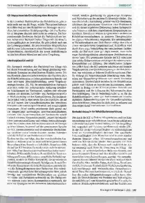 Vorschauseite 2: Die Umsetzung der ICF im Spannungsfeld von Kontext und neurorehabilitativer Intervention