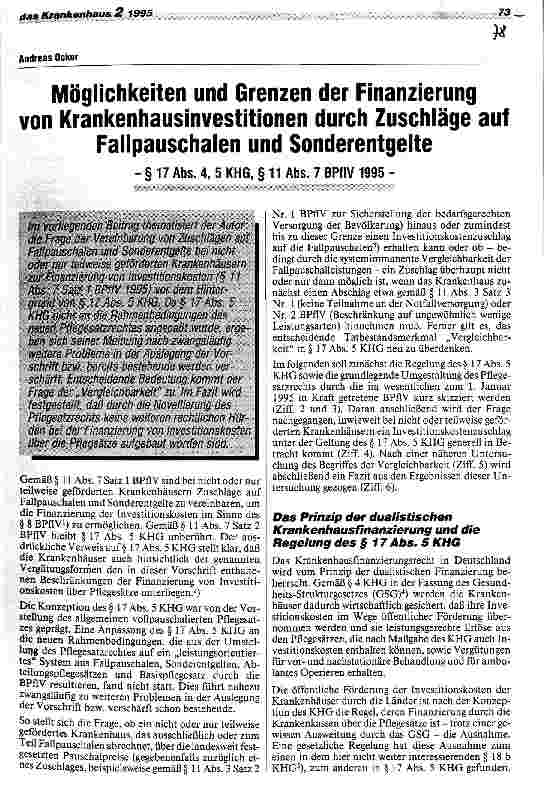 Vorschauseite 1: Möglichkeiten und Grenzen der Finanzierung von Krankenhausinvestitionen durch Zuschläge auf Fallpauschalen und Sonderentgelte