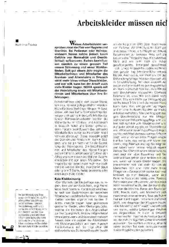 Vorschauseite 1: Arbeitskleider müssen nicht unbedingt weiß sein!