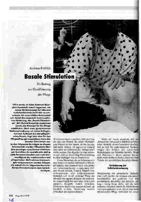 Vorschauseite 1: Basale Stimulation Ein Beitrag zur Qualifizierung der Pflege