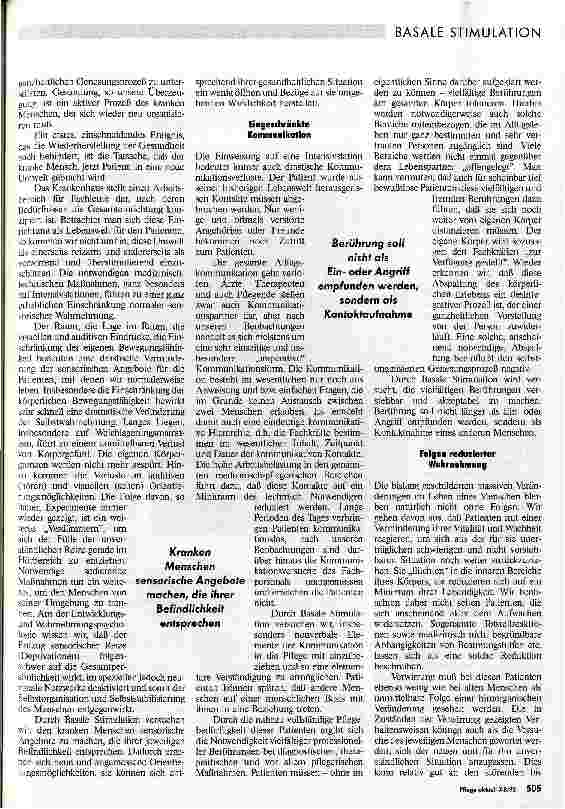 Vorschauseite 2: Basale Stimulation Ein Beitrag zur Qualifizierung der Pflege