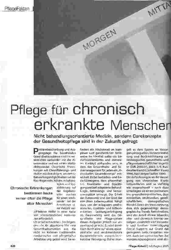 Vorschauseite 1: Pflege für chronisch erkrankte Menschen