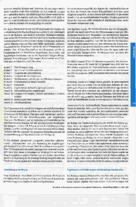Vorschauseite 3: Einzelpsychoedukation schizophrener Patientenim Rahmen der Bezugspflege