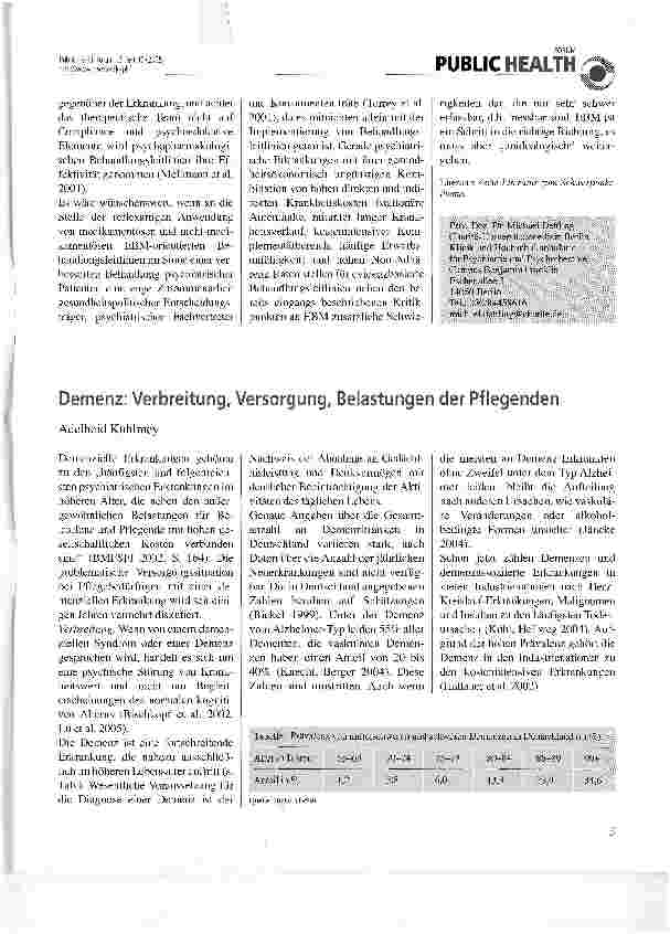 Vorschauseite 2: Evidenzbasierung in der Behandlung psychischer Erkrankungen -ein Überblick