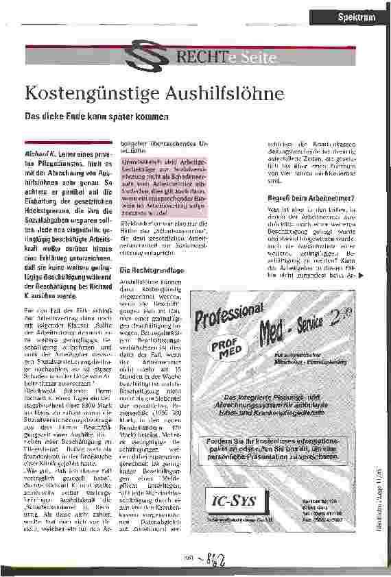 Vorschauseite 1: Kostengünstige Aushilfslöhne Das dicke Ende kann später kommen