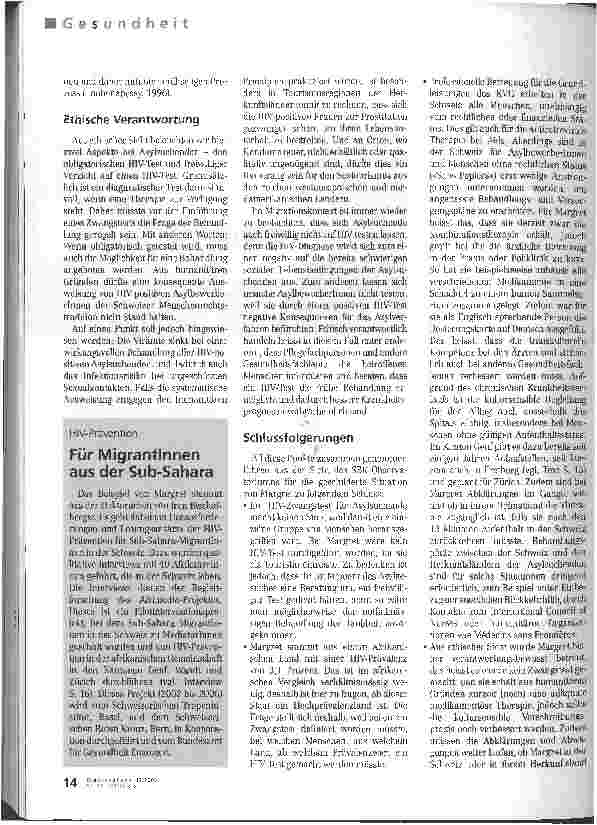 Vorschauseite 3: Prävention statt Zwangstests