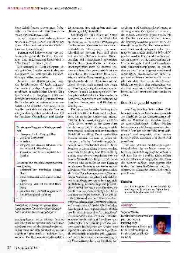 Vorschauseite 2: Das außerklinische Handlungsfeld der Familien-Gesundheitsund Kinderkrankenpflegerin