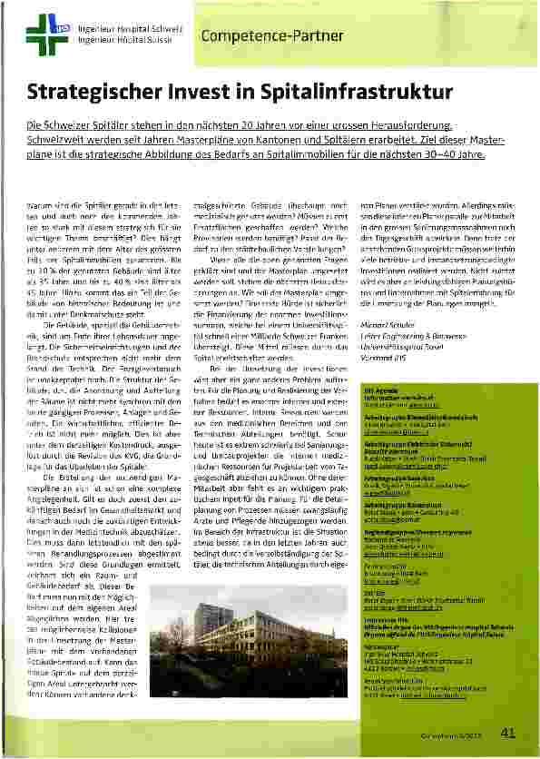 Vorschauseite 1: Strategischer Invest in Spitalinfrastruktur