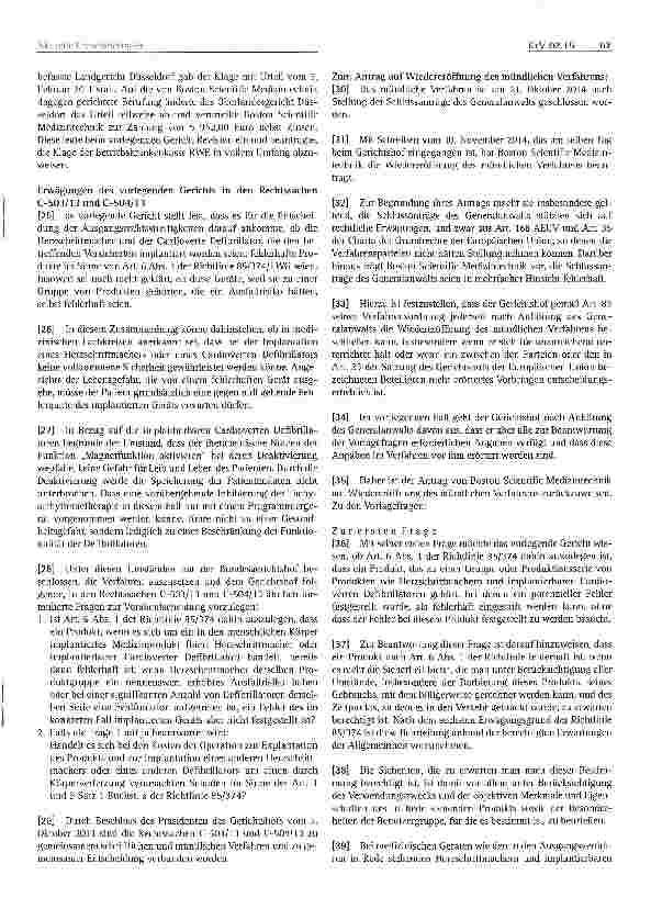 Vorschauseite 3: Haftung für fehlerhafte Produkte; Herzschrittmacher und implantiert) ar er Cardioverter-Defibrillator; Ausfallrisiko des Produkts; Körperverletzung; Explantation des Produkts, das…