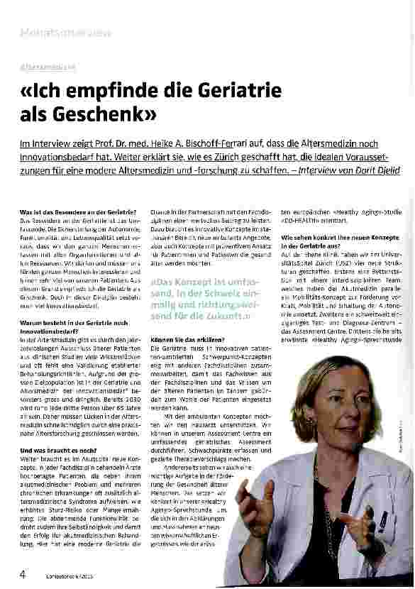 Vorschauseite 1: Ich empfinde die Geriatrie als Geschenk