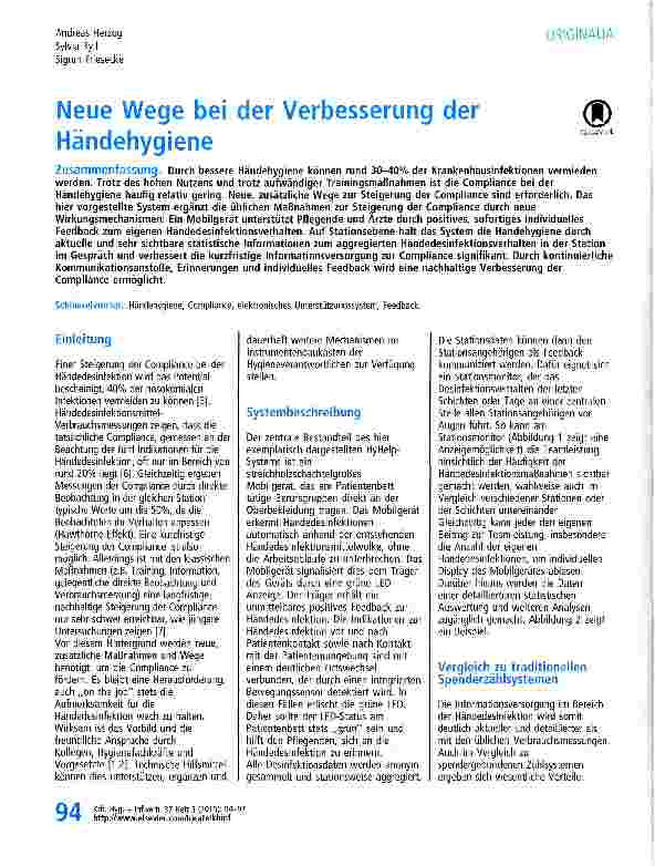 Vorschauseite 1: Neue Wege bei der Verbesserung der Händehygiene