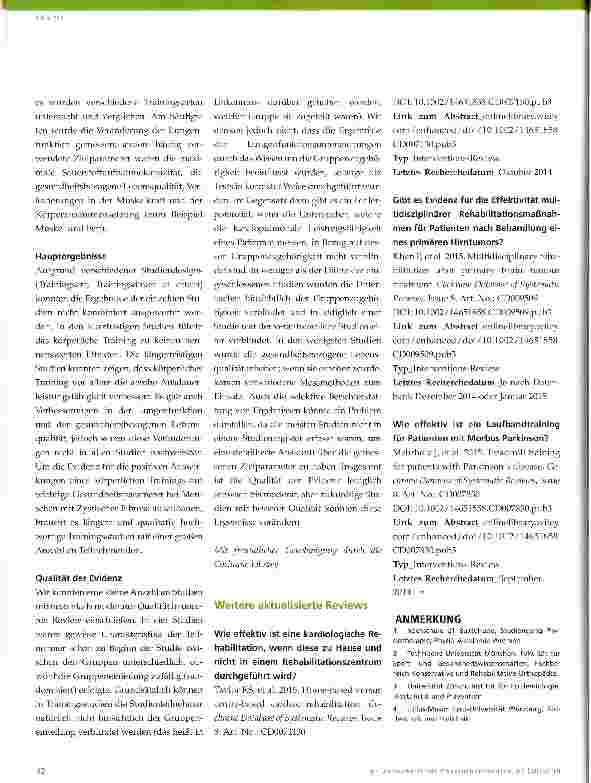 Vorschauseite 3: Cochrane-Update 10 2015
