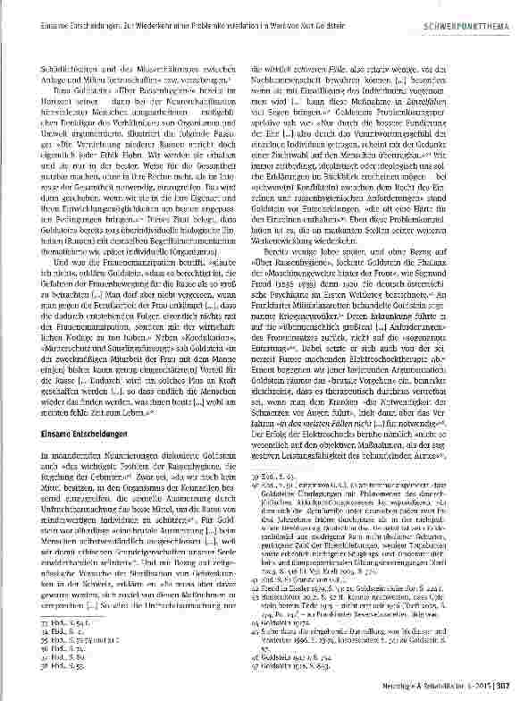 Vorschauseite 4: Einsame Entscheidungen. Zur Wiederkehr einer Problem Konstellation im Werk von Kurt Goldstein