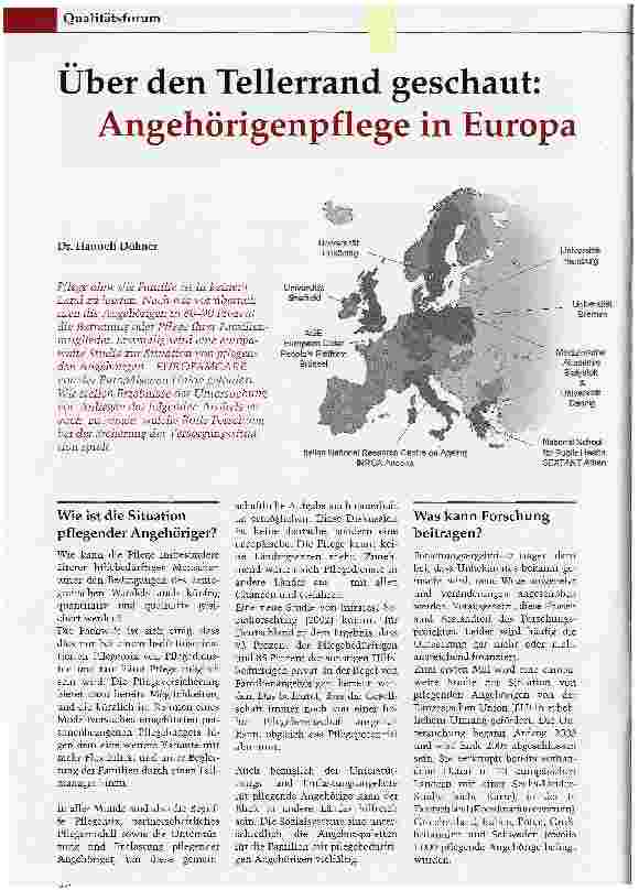 Vorschauseite 1: Über den Tellerrand geschaut: Angehörigenpflege in Europa