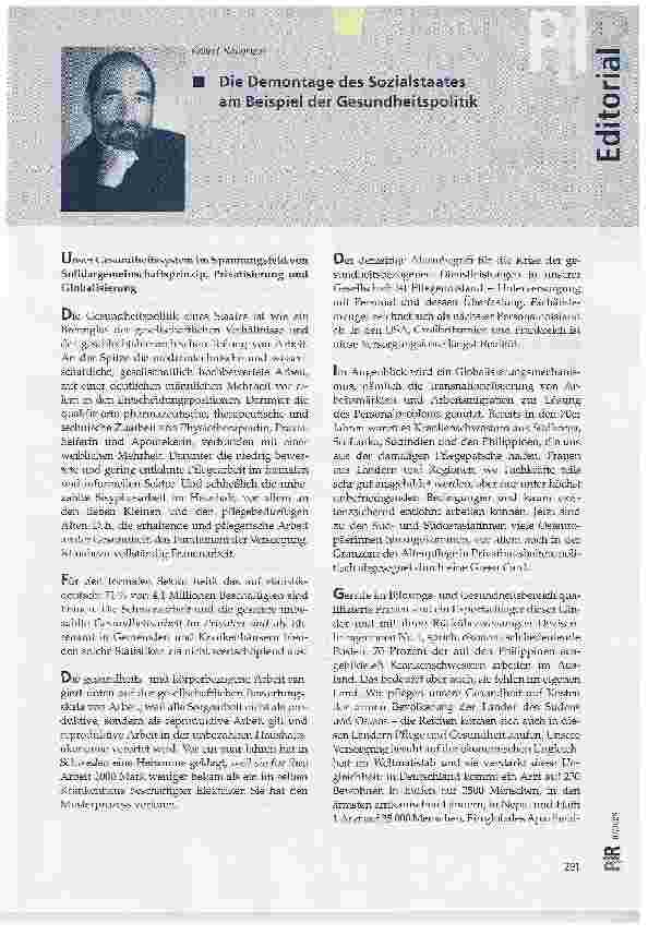 Vorschauseite 1: Die Demontage des Sozialstaates am Beispiel der Gesundheitspolitik