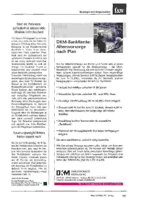 Vorschauseite 4: Die Notaufnahme als strategischer Erfolgsfaktorim Krankenhaus
