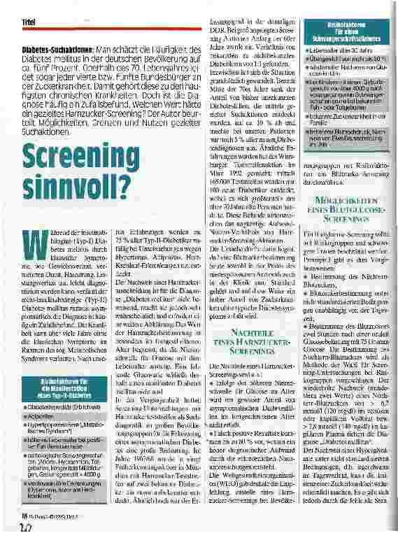 Vorschauseite 1: Screening sinnvoll?