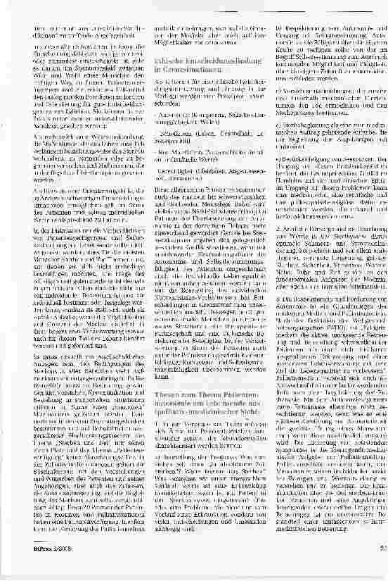 Vorschauseite 2: Patientenautonomie am Lebensende aus (palliativ-)medizinischer Sicht
