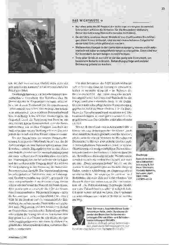 Vorschauseite 2: Ein wichtiger Baustein. Besondere stationäre Dementenbetreuung