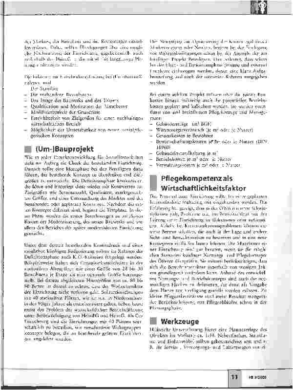 Vorschauseite 3: Eine(Pflege-) Managementaufgabe zur Zukunftssicherung