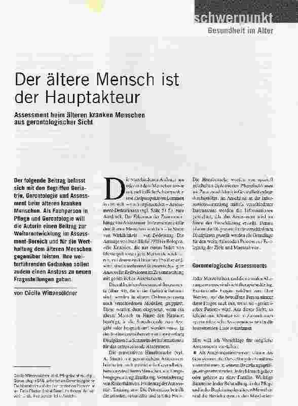 Vorschauseite 1: Der ältere Mensch ist der Hauptakteur