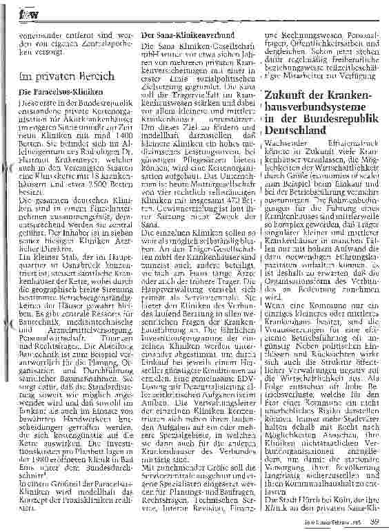 Vorschauseite 3: Verbundsysteme für Krankenhäuser in der BRD