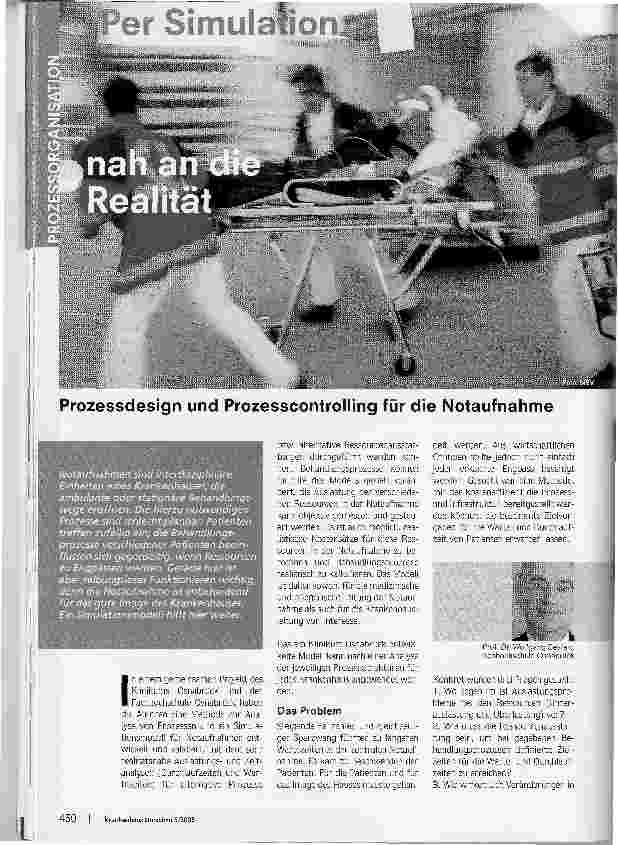 Vorschauseite 1: Per Simulation - nah an die RealitätProzessdesign und Prozesscontrolling für die Notaufnahme