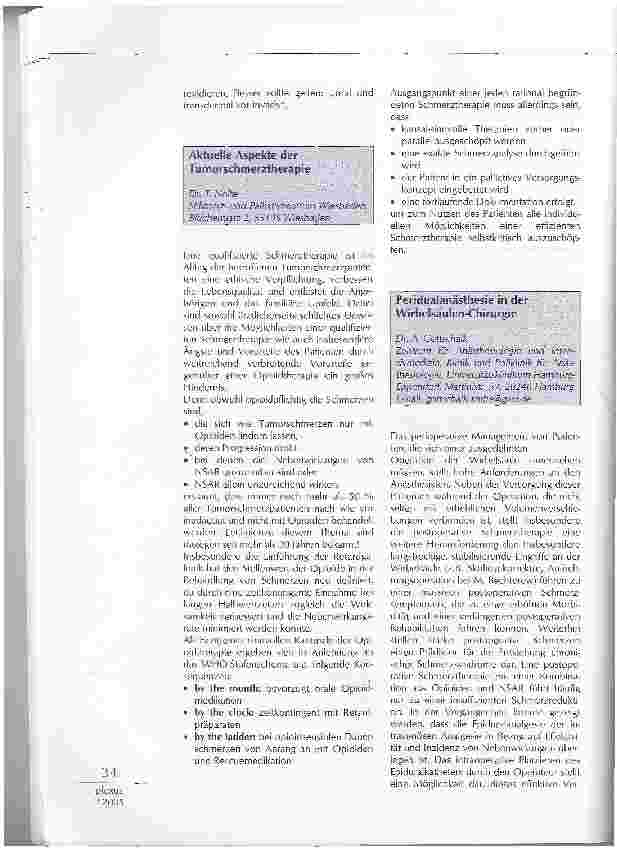 Vorschauseite 3: OPTIMIERUNGSMÖGLICHKEITEN DER SCHMERZTHERAPIE