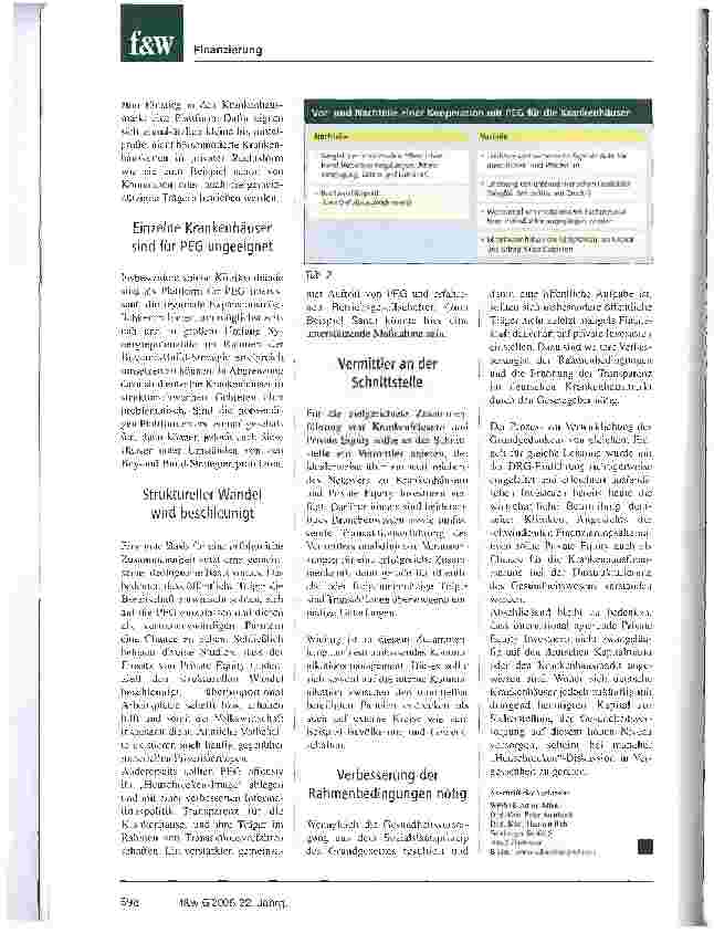 Vorschauseite 4: Private Equity als ernstzunehmende FinanzierungsoptionIn europäischen Krankenhäusern gibt es bereits erste Erfahrungen