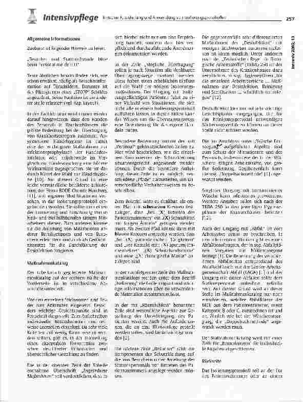 Vorschauseite 3: Erstellung und Anwendung von Isolierungsprotokollen für isolierungspflichtige Intensivpatienten