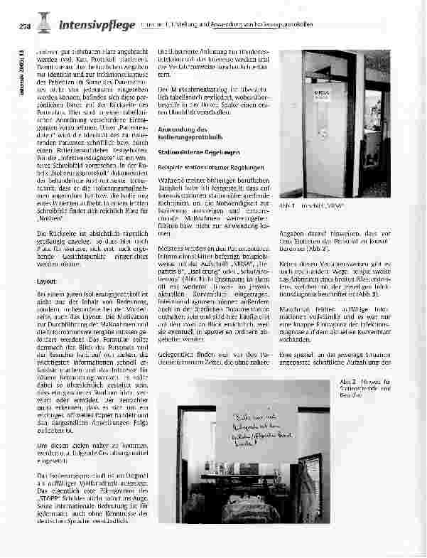 Vorschauseite 4: Erstellung und Anwendung von Isolierungsprotokollen für isolierungspflichtige Intensivpatienten