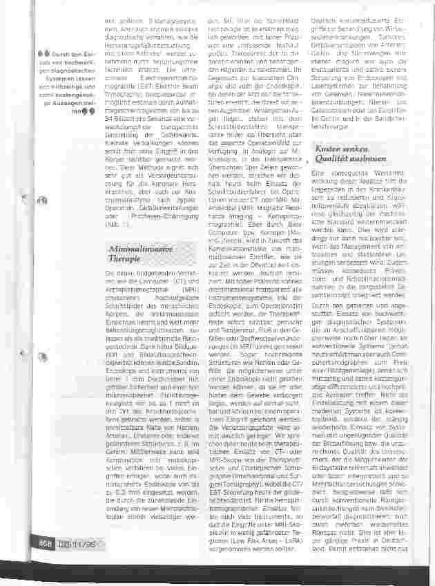 Vorschauseite 2: Trumpfkarte der Medizin am Standort Deutschland Die Stärken und Schwächen der modernen Bildgebung in der heutigen Diagnostik und Therapie