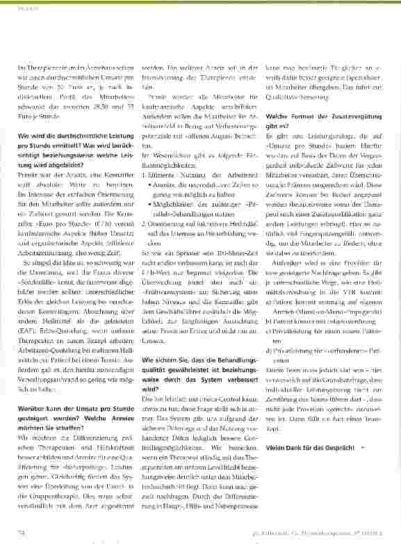 Vorschauseite 3: Leistungsbezogene Umsatzvergütung für Physiotherapeuten