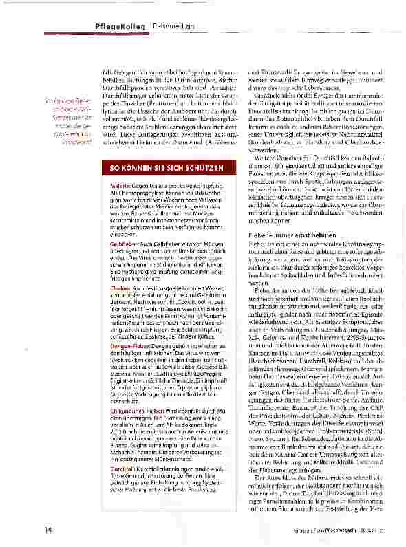 Vorschauseite 3: Urlaubs Souvenirs: Durchfall, Fieber, Hautausschlag