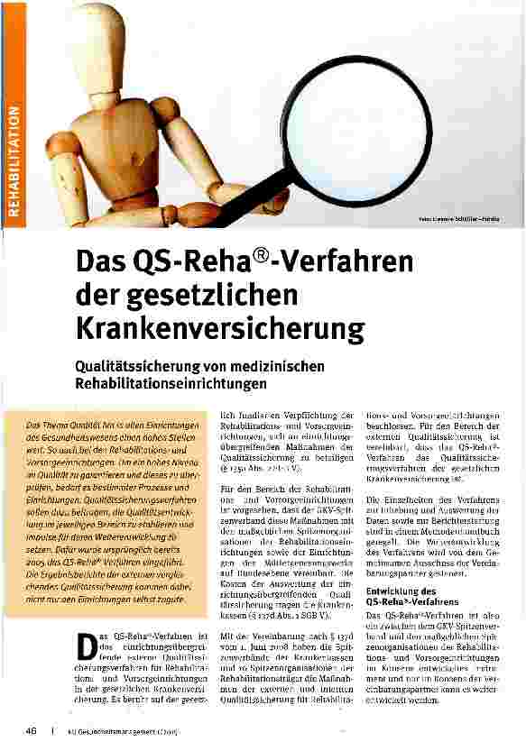 Vorschauseite 1: Das QS-Reha®-Verfahren der gesetzlichen Krankenversicherung