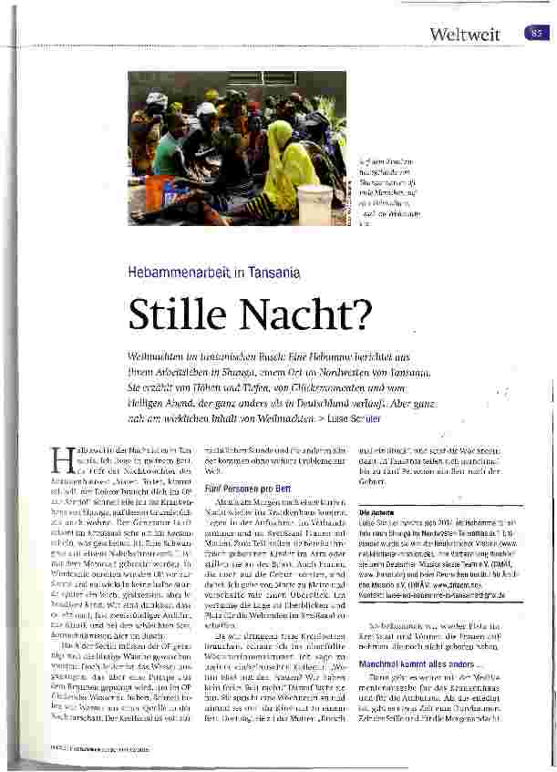 Vorschauseite 1: Hebammenarbeit in Tansania Stille Nacht?