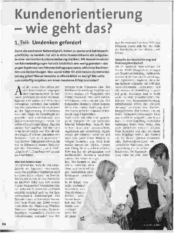 Vorschauseite 1: Kundenorientierung -wie geht das? 1. Teil: Umdenken gefordert