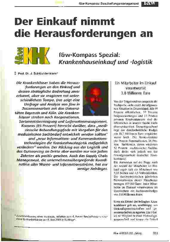 Vorschauseite 1: Der Einkauf nimmt die Herausforderungen an