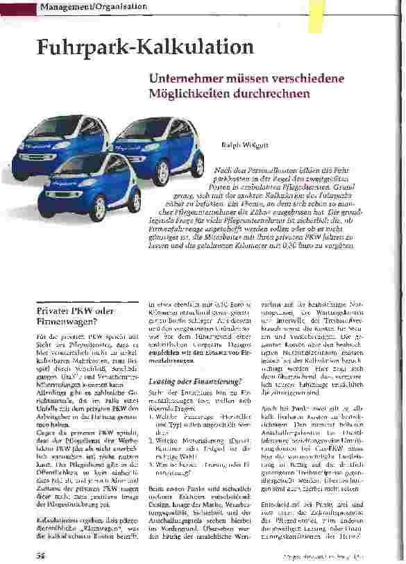 Vorschauseite 1: Fuhrpark-Kalkulation