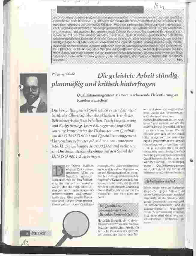 Vorschauseite 1: Die geleistete Arbeit ständig, planmäßig und kritisch zu hinterfragen.