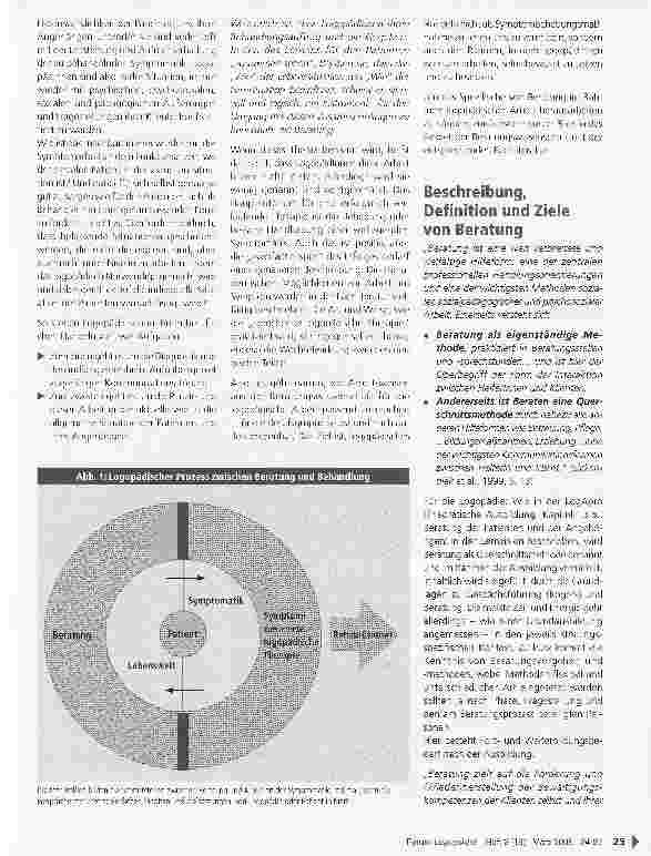 Vorschauseite 2: Beratung in der logopädischen Arbeit: Beratend behandeln -behandelnd beraten