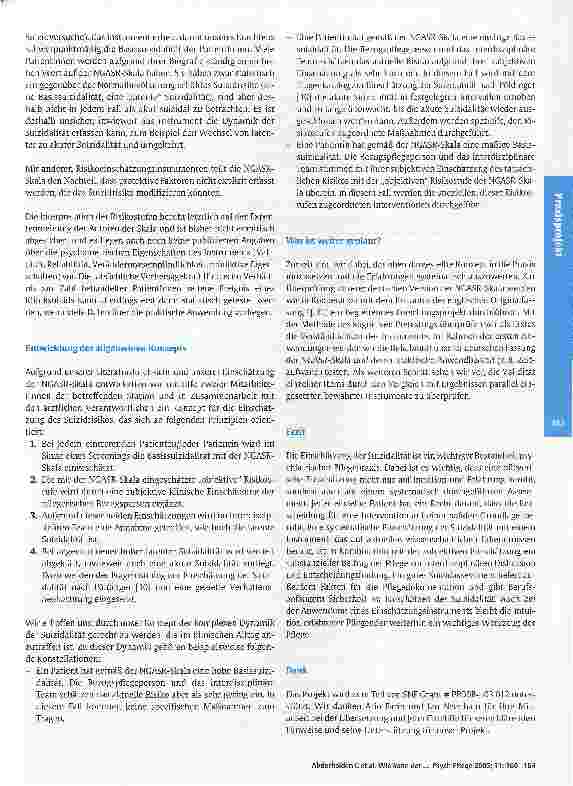 Vorschauseite 4: Wie kann der pflegerische Beitrag zur Einschätzung der Suizidalität systematisiert werden?