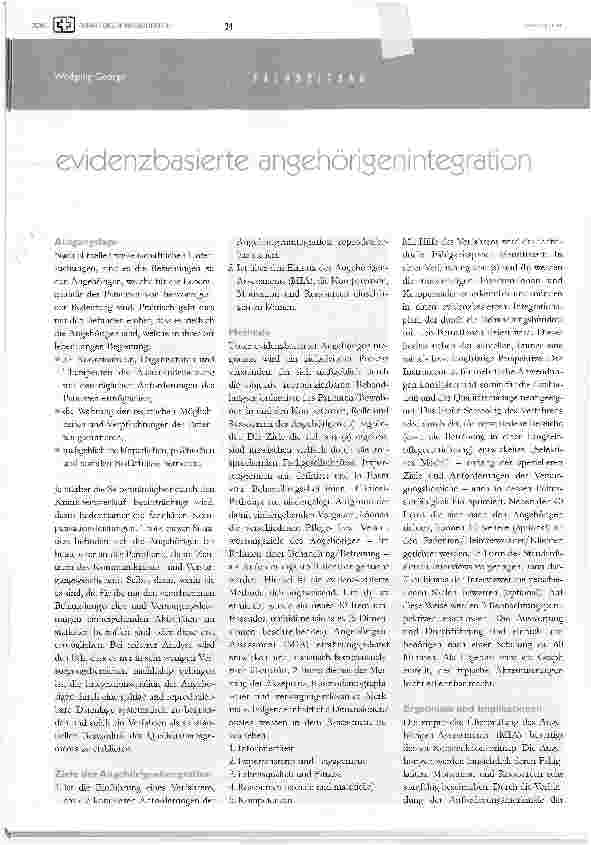 Vorschauseite 1: evidenzbasierte angehörigenintegration
