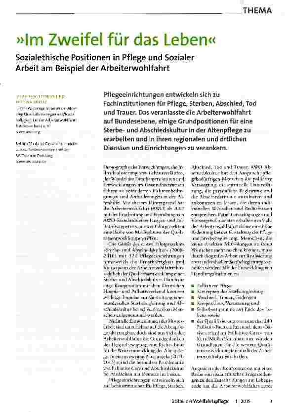 Vorschauseite 1: Im Zweifel für das Leben