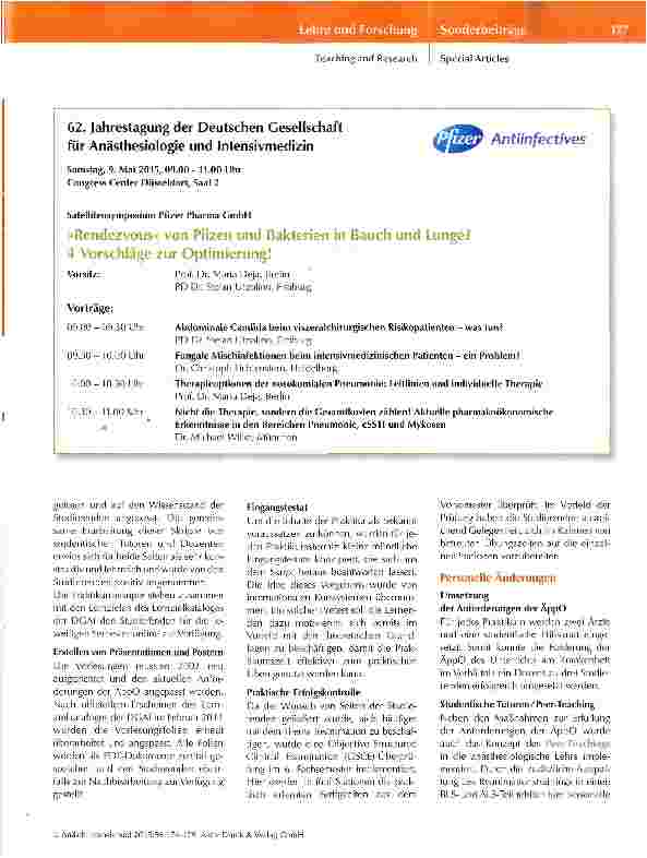 Vorschauseite 4: 10 Jahre DGAI-Projekt „Simulation in der studentischen Lehre