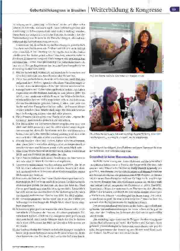 Vorschauseite 2: 9. Internationale Normal Labour and Birth Research Conference Bahnbrechendes aus Brasilien