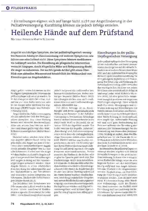 Vorschauseite 1: Heilende Hände auf dem Prüfstand