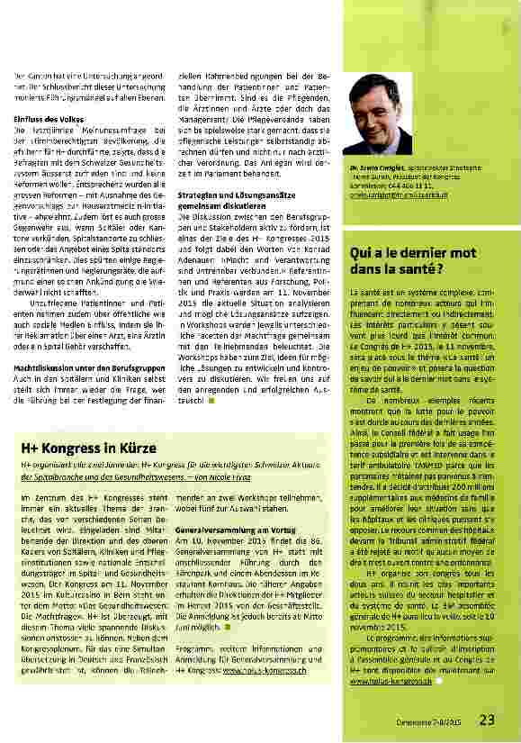 Vorschauseite 2: Wer hat das Sagen im Gesundheitswesen?