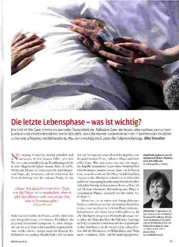 Vorschauseite 1: Die letzte Lebensphase - was ist wichtig?