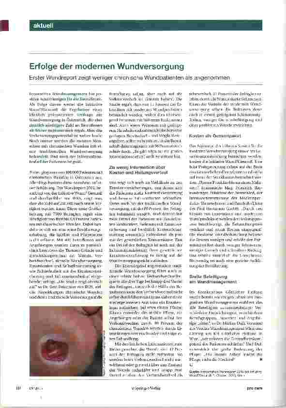 Vorschauseite 1: Erfolge der modernen Wundversorgung